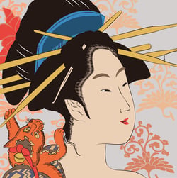 Peinture au numéro Oz International - Enjoy Art - Soleil Levant : Misaki & Chat - 30x30cm