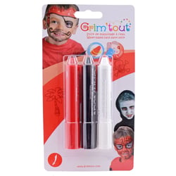 Grim'tout - Sticks à maquillage x 3 - Pirate / Vampire