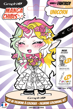 Kit De Coloriage Figurine Manga Chibis Mermaid - Inclut Figurine PVC Et 4 Feutres - Activité Créative