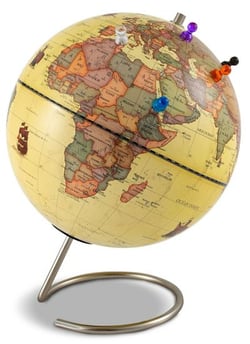 GLOBE 23 CM ANTIQUE MAGNETIQUE + 6 MAGNETS