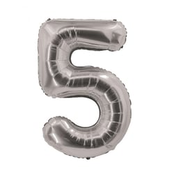 Ballon argenté - 36 cm - Chiffre 5