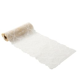 Chemin de table Artyfêtes - Le Parfait - Dentelle - Blanc - 18 cm x 3 m