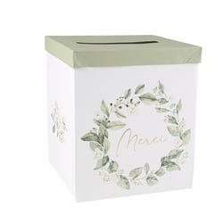 Urne Botanique - Merci - Feuillages et or - 21 x 25 cm                      