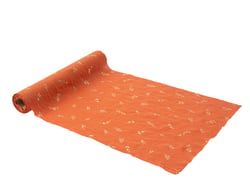 Chemin de table mousseline Jolis Brins - Terracotta et or - 28 cm x 5 m          