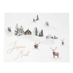 Lot de 8 sets de table "Joyeux Noël" - Winterland - Vert, or et paillettes irisées