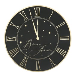 Sets de table "Bonne Année" x8 - Midnight -  Noir et or - Ø35 cm               