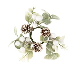 ROND DE SERVIETTE EUCALYPTUS PIN BAIES NEIGE