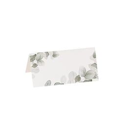 Lot de 8 marque-places Artyfêtes - Jardin Botanique - Vert sauge et blanc - 8 x 4 cm 