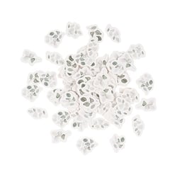 Lot de 50 confettis Artyfêtes - Jardin Botanique - Vert sauge et blanc - 1,5 cm à 2,1 cm - 50 pièces