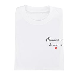 T-shirt Artyfêtes - "Marraine d'amour" - Blanc, noir et rouge - Taille unique