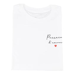 T-shirt Artyfêtes - "Parrain d'amour" - Blanc, noir et rouge - Taille unique