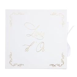 Livre d'Or Artyfêtes - Vintage - Blanc et or - 20,5 x 20 cm - 68 pages