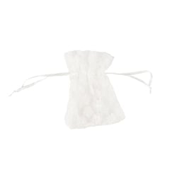 Lot de 4 pochons Artyfêtes - Daisy - Voile brodé - Blanc - 10 x 8 cm 