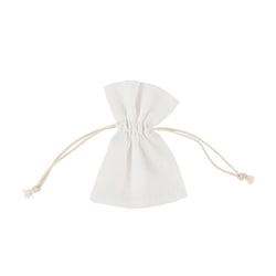 Lot de 4 pochons Artyfêtes - Coton froissé - Blanc - 10 x 8 cm 