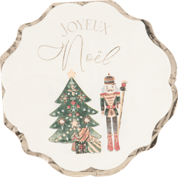 Lot de 16 serviettes « Joyeux Noël » Christmas Story - Papier - Crème, vert et or - 32 x 32 cm