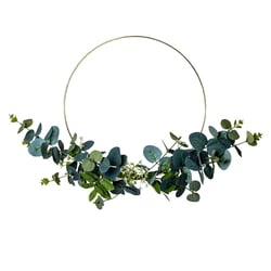COURONNE EUCALYPTUS ET FLEURS