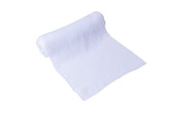 Chemin de table gaze de coton - Blanc - 30 cm x 3 m