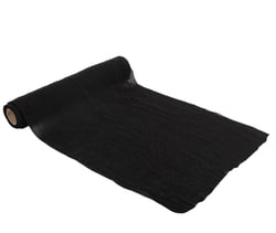 Chemin de table mousseline - Noire - 28 cm x 5 m                                    