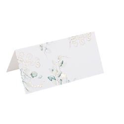 10 Marque-Places Sauge Green Blancs, Vert Sauge et Or - 8 x 4 cm