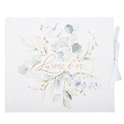 Livre d'Or Sauge Green Blanc, Vert Sauge et Or - 22 x 19 cm - 68 pages