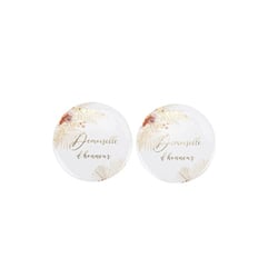 2 Badges Demoiselle d'honneur Coachella Mood - Blancs, Terracotta, Blush et Or - 5 cm