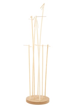 Centre de table support à ballons - 7 tiges en bois - 17 x 68 cm