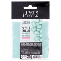 Papier d'emballage pour bonbons Patisdécor - 50 feuilles - Vert pastel