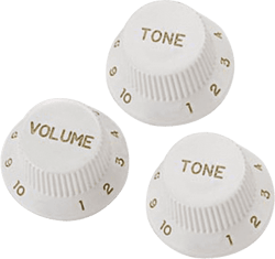 Yellow Parts EZ1215W - Boutons de réglage pour guitare ST - Blanc