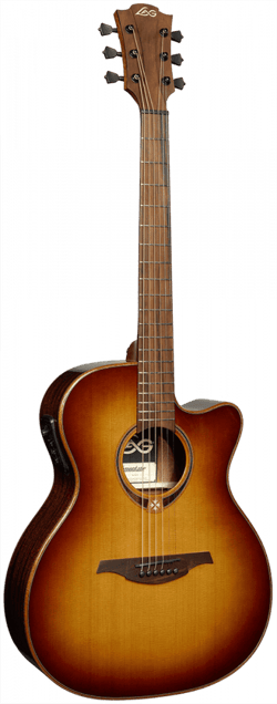 Lâg Tramontane 118 - Guitare folk électroacoustique - Auditorium cutaway - Brown shadow 