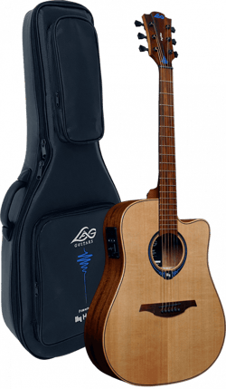 Lâg Tramontane HyVibe 10 - Guitare folk électroacoustique - Dreadnought - Naturel