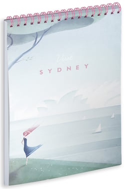 Cahier de croquis Blue Art - 15 x 20 cm - Henry Rivers Sydney - 60 pages uniques