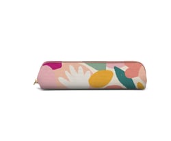 Trousse ronde 1 compartiment Blue Art– Rose – Citrons