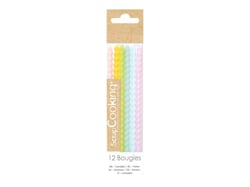 Lot de 12 bougies torsadées ScrapCooking® - Pastel - 12 cm