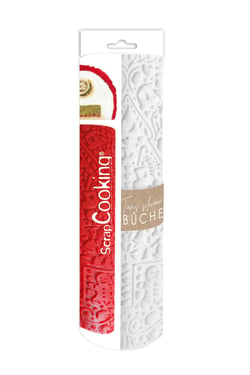 Tapis 3D à empreinte pour bûche ScrapCooking® - Sweet Xmas - Silicone - 28,3 x 18 cm