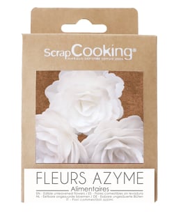 Lot de 3 roses azyme ScrapCooking®- Blanc - 9,2 x  9,2 x 15,2 cm - 26 g