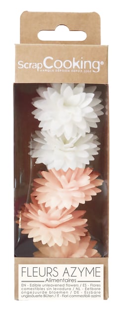 Lot de 5 dahlias azyme ScrapCooking®- Rose et blanc - 22 g
