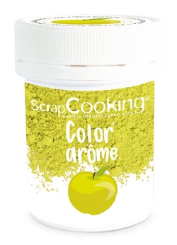 Colorant alimentaire en poudre ScrapCooking® - Color'arôme - Vert - Arôme pomme - 10 g