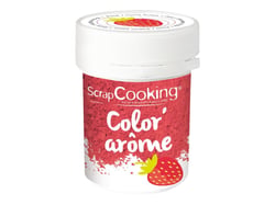Colorant alimentaire en poudre ScrapCooking® - Color'arôme - Rose - Arôme fraise - 10 g