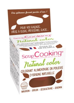 Colorant alimentaire en poudre d'origine naturelle ScrapCooking® - Marron - 10 g
