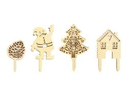 Lot de 4 toppers ScrapCooking® - Noël - Bois