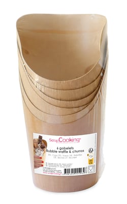 Lot de 6 gobelets bubble waffle & churros ScrapCooking® - 11,7 cm