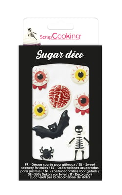 Lot de 6 décorations en sucre ScrapCooking®- Horreur - 17 g