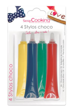 Lot de 4 stylos goût chocolat ScrapCooking® - Primaire - 100 g
