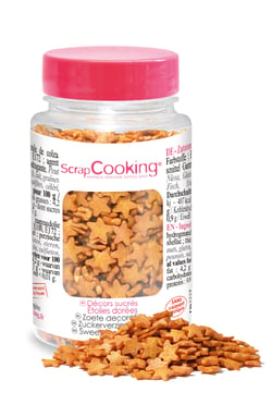 Décorations en sucre ScrapCooking® - Etoiles dorées - 55 g