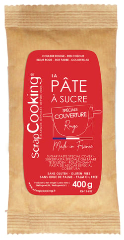 Pâte à sucre spéciale couverture ScrapCooking® - Rouge - 400 g