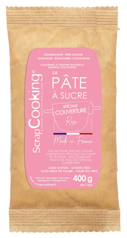 Pâte à sucre spéciale couverture ScrapCooking® - Rose - 400 g