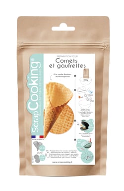 Préparation pour gaufrette/cornet glace vanille  ScrapCooking® - 250 g
