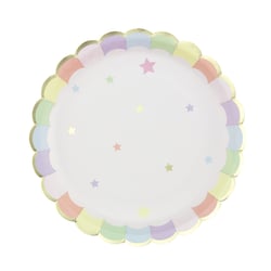 8 assiettes en carton - 23 cm - Rose pastel