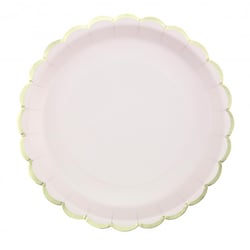 Assiettes festonnées - rose pastel - 23cm