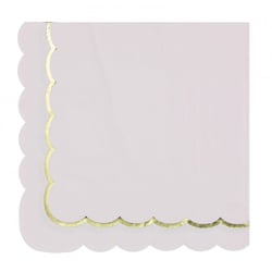 Serviettes festonnées - rose - 33 x 33 cm